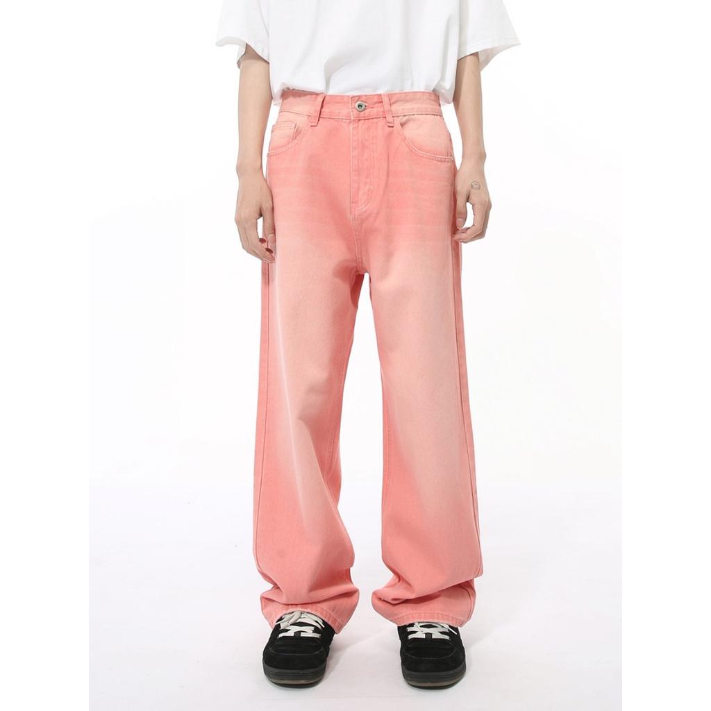 Pánské džíny Nové korejské osobnostní rovné široké nohavice Módní vintage pánské kalhoty