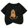 Cartoon Trendy Capybara T Shirts Kids Childrens Tshirt Boys Girls Short Sleeve Summer Spring Casual Top Tee Shirt