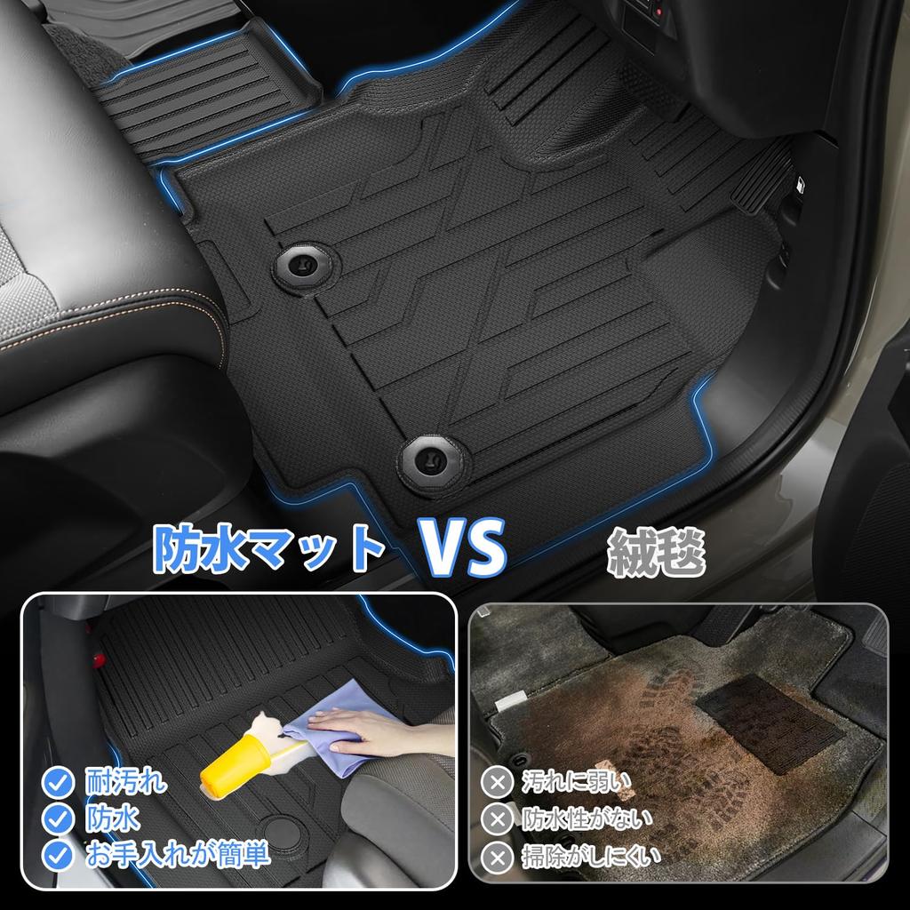 Jiooy Honda Freed GT Series Floor Second Floor and Luggage Tray Gasoline 3D Waterproof Trunk Mat with High and Design Set for Freed GT Series Gasoline