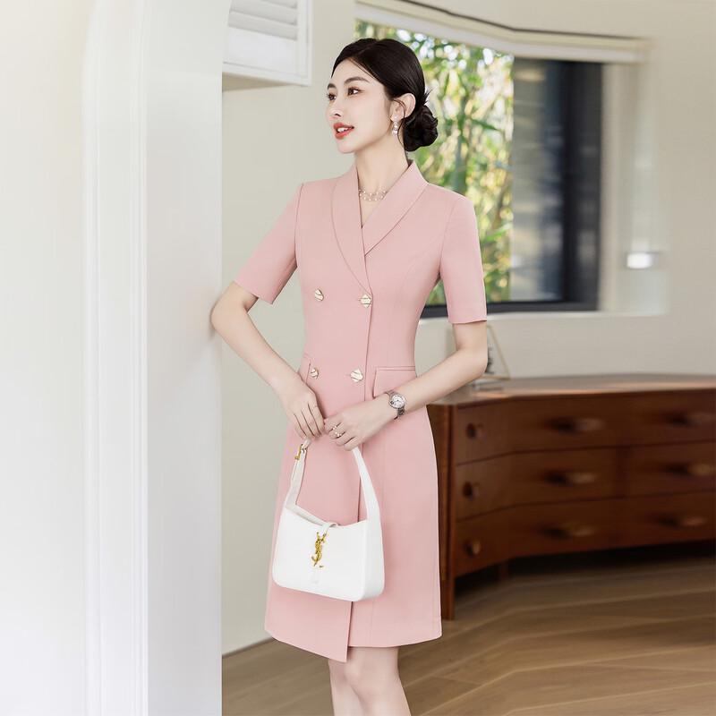 Trueman Women's Cherry Blossom Pink Professional Suit Dress