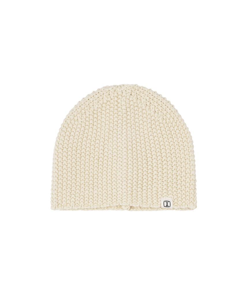 Bajal Va Square Label Cozy Beanie Beige