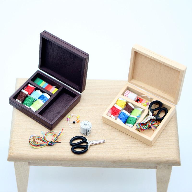 Dollhouse Mini Painting Paint Box, Sewing Box, Miniature Model, Ornaments, Props, Ornaments