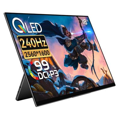 Monitor Portatile EHOMEWEI 18 pollici WQXGA 2560x1600 Sottile 6mm Frequenza di Aggiornamento 240Hz Monitor Gaming Altoparlante Taglio Luce Blu Custodia Inclusa 3 Anni Produttore