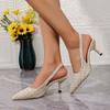 Fashion 2025 Leisure Sandals Female Office Career Thin Mid Heels Pointed Toe Shoes Women Slip On Summer Sandals Plus Size