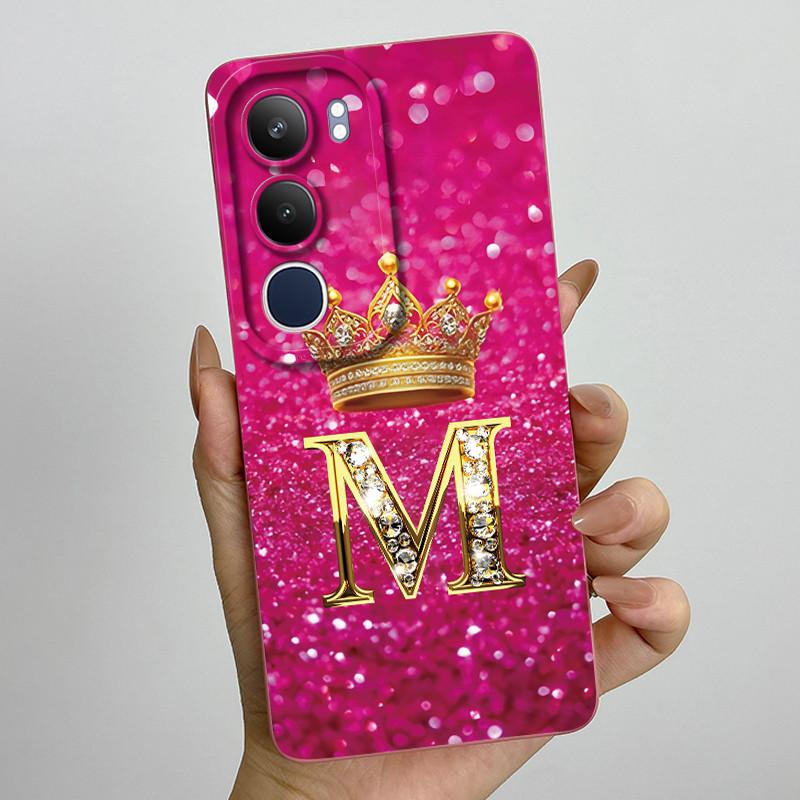 Pro Vivo Y19s 4G Pouzdro Koruna Počáteční Písmeno Měkký Silikonový Ochranný Zadní Kryt Pro Vivo V2419 Coque pro VivoY19S Y 19 s Fundas