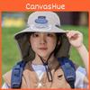 Childrens Sun Shade Hat With Cooling Fan Large Brim Uv Protection For Outdoor Activities