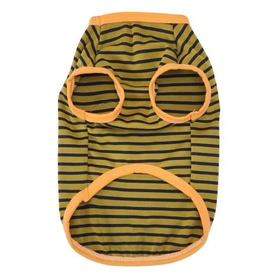 Striped Dog Tee Shirt Breathable Summer Puppy T-Shirt Stylish Loose Dog Tee for Small Dogs Schnauzer Bichon Frise