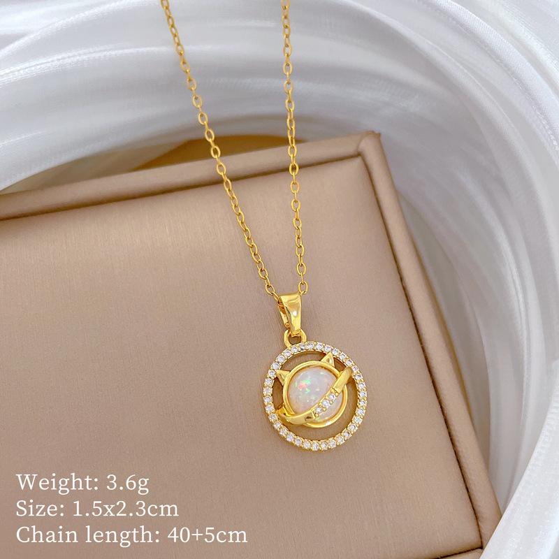 Copper Micro-Inlaid Cross Fashionable Light Luxury Temperament Gorgeous Full Diamond Necklace Female Versatile Collarbone Chain Titanium Steel