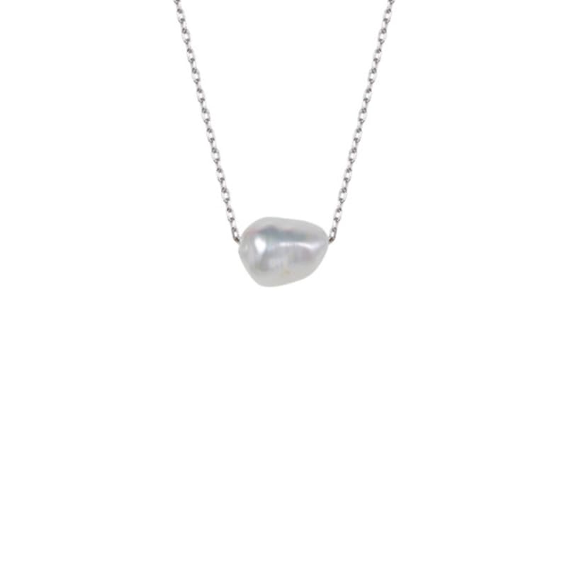 Tirr Lirr Pure Pearl Silver-White Necklace TNSSVW14042M