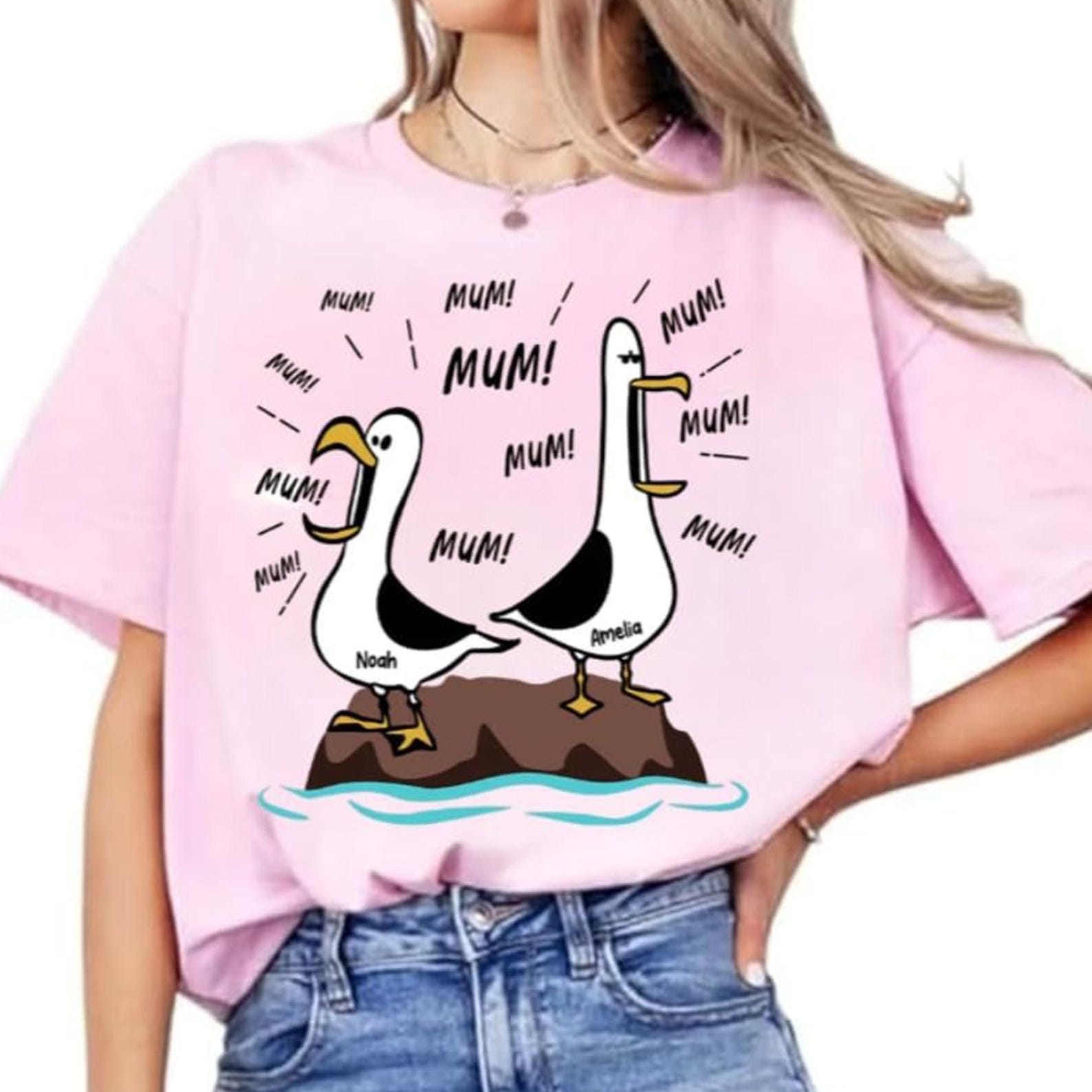 Seagull Mom Mom Mom - Personalized Shirt - Funny Mother s Day Gift For Mom - Disney Nemo T-Shirt - Finding Nemo S