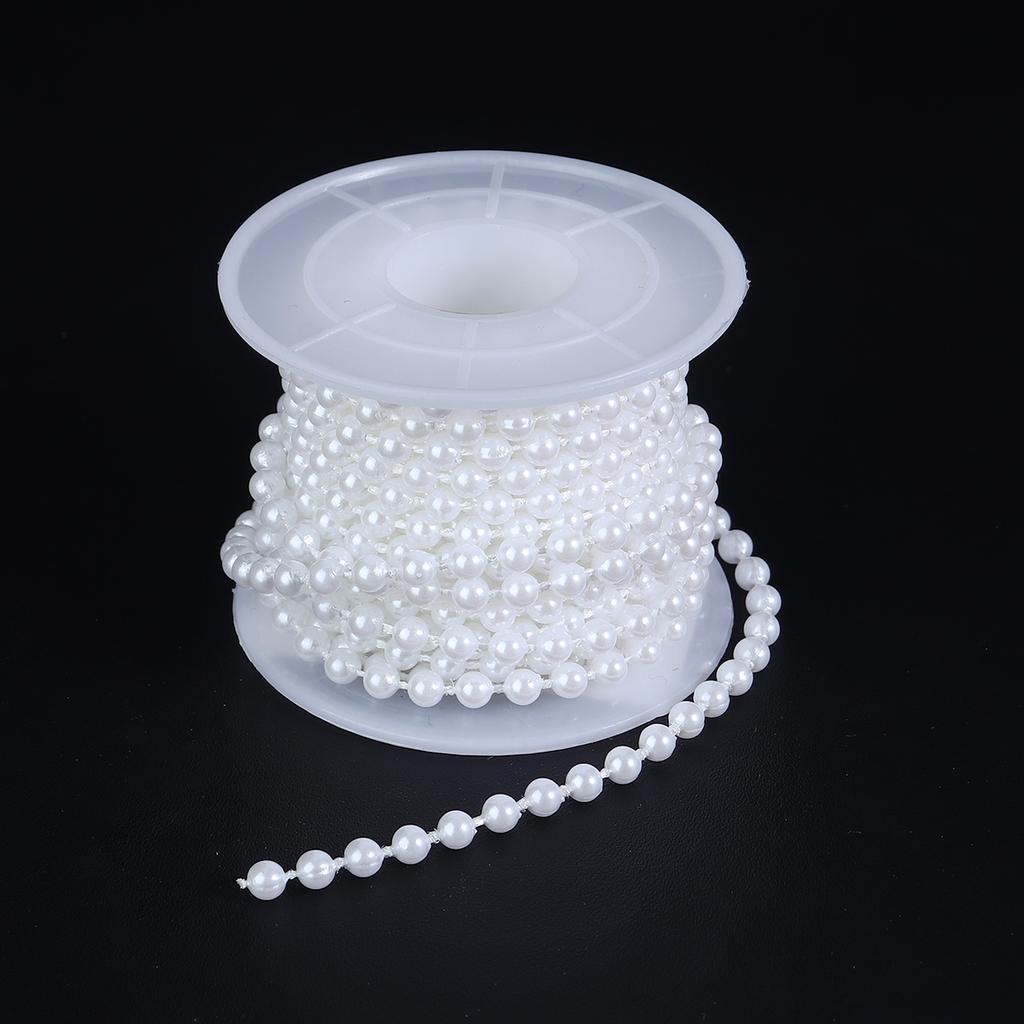 5Yards ABS Imitation Pearl Bead Chain Line Cord Thread Trim For DIY Wedding Party Decoration Jewelry Making Crafts Accessories