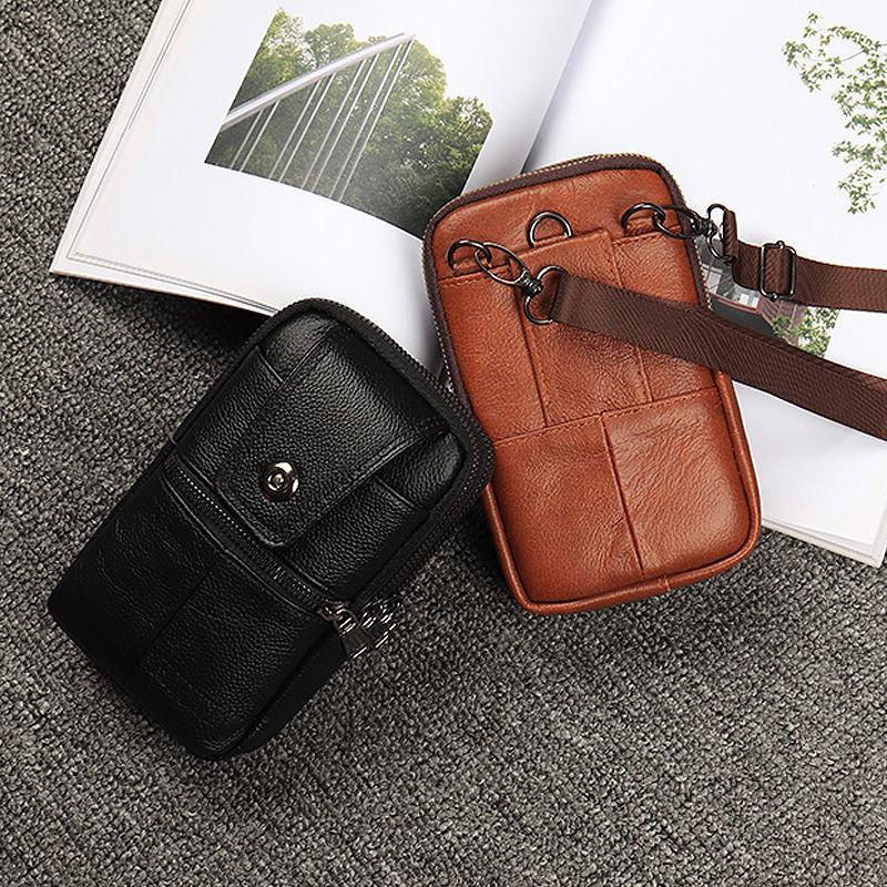 Pochette Téléphone Portable Bandouliere Homme, Sacoche Ceinture Cuir, Messager Coque Ceinture Telephone, Sac Banane Randonnée, Pochette Voyage Portefeuille à Main