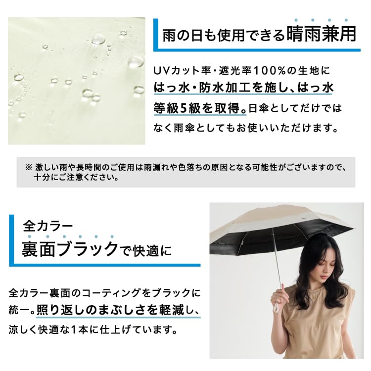 Tiny Parasol Light Green X UV Rain or Folding Umbrella for Product [2025] Wpc. Shade-Shaped (Limited Edition) Off-White (100% Shade/100%