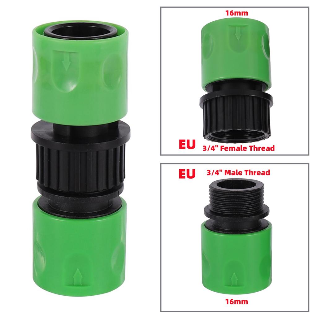 2 Sets EU/US Standard 3/4" Male & Female Thread Quick Joint 16mm Fast Connection Garden Irrigation Car Washing Pet Bathing Joint