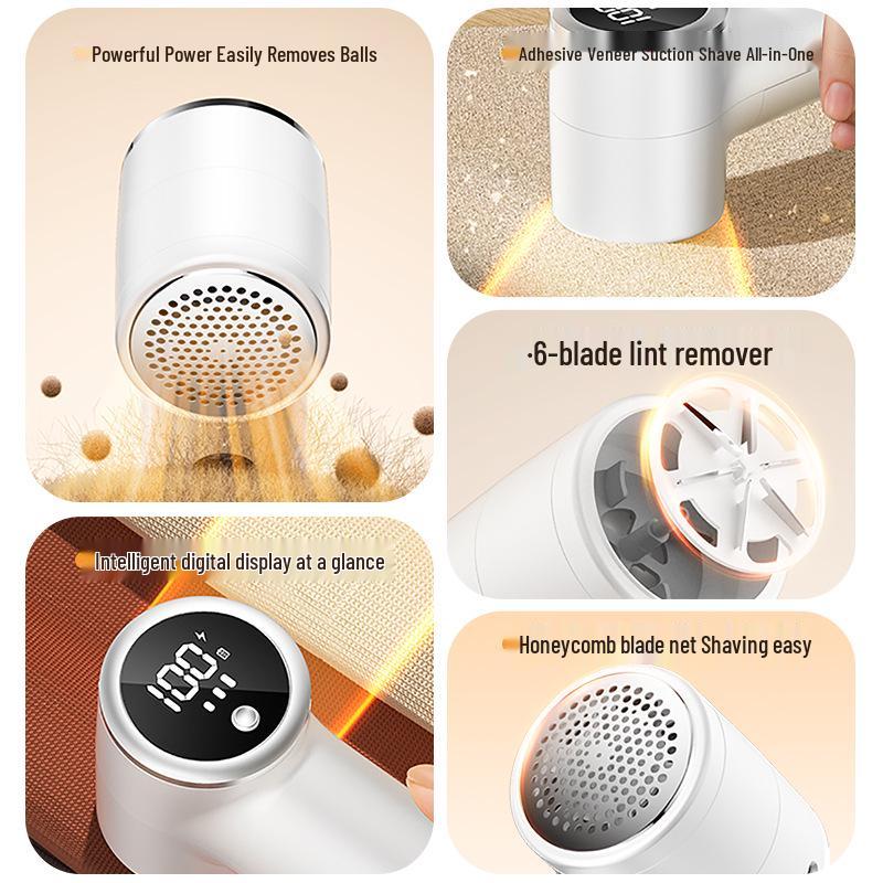 Rechargeable Lint Remover: Compact Home Appliance with Digital Display