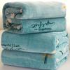 Soft Coral Fleece Floral Print Blanket - Light Blue with White Daisies & Green Leaves, Cozy All-Season Throw for Bedroom, Living Room, Office, Sofa