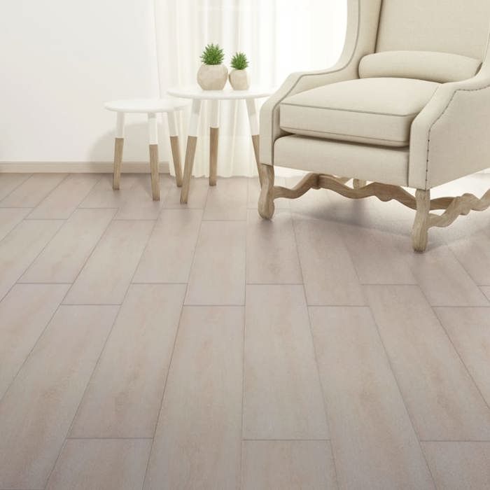 VidaXL Planche de Plancher Planche de Sol Cuisine Salle de Bain Chambre à Coucher PVC Non Auto-adhésif 5,26 m² 2 mm Chêne 245164