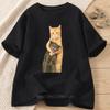 Cute Cats Graphic Print Tshirts for Women Summer Casual Fashion Harajuku Loose Tops Crew Neck Short Sleeve Tshirts Unisex