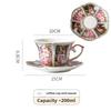 BR200ml Bone China Espresso Cup Saucer Sets Ceramic Black Tea Mug Saucer Afternoon Tea Coffee Cup Saucer Sets Couple Water CupsEY