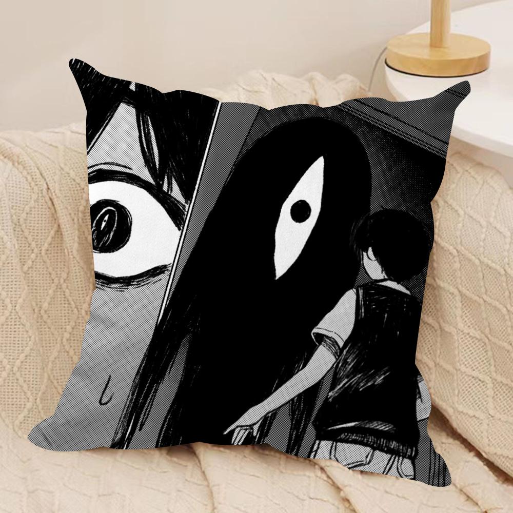 Game Anime O-Omori Cushion Cover Silky Short Plush Sofa Pillow Cover Hidden Zipper Soft Dustproof Case for Home Decor
