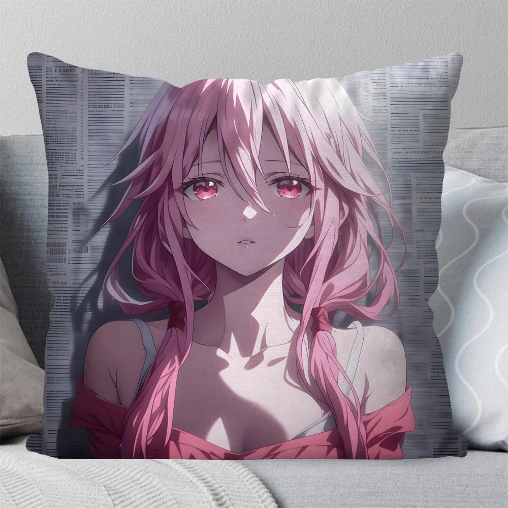 Yuzuriha Inori Animation G-Guilty C-Crown Pillow Case Square Pillow Bedroom SofaLeisure ComfortLiving Room Home Decoration 40X40