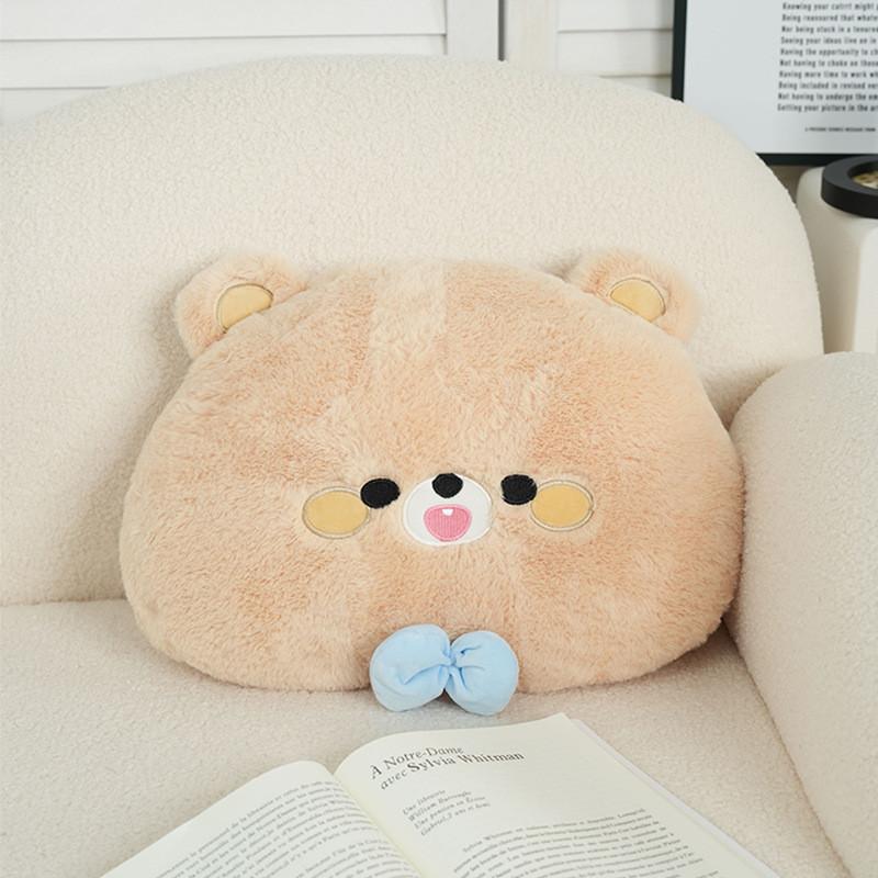 Cute Panda Round Plush Cushion With Faux Fur Cover For Bedhead Lounge And Back Support