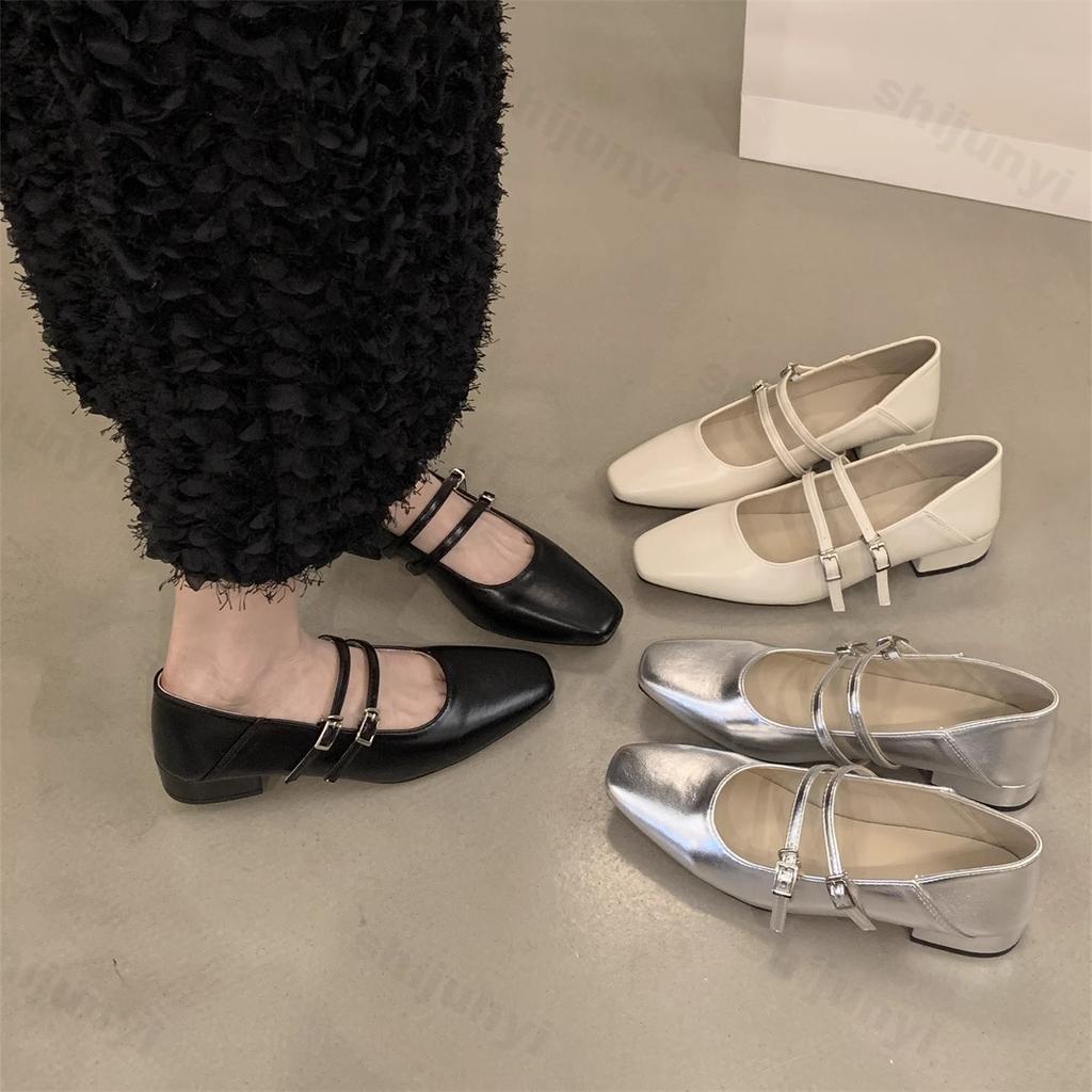 Fashion Women Luxury Bowtie Mary Janes Women Square Toe Shiny Leather Flats Ballets Femmes Silver Dance Party Ball Bridal Wedding Shoes