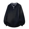 Men's Red Round Neck Sweater: New Year Two-Piece Look, Spring/Autumn Knit, Unisex Base Layer