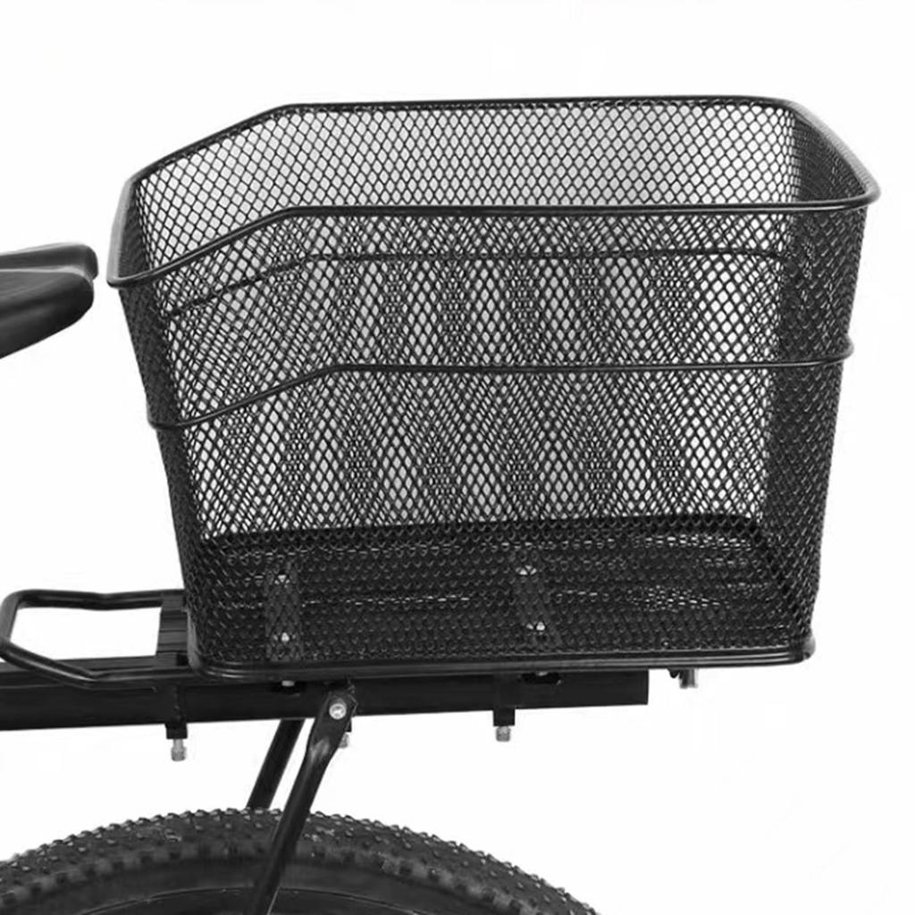 Rear Bike Basket Holding Water Bottle, Toys, Snacks Thicken Easily Install Bike Luggage Rack Basket for Outdoor Biking Equipment