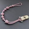 Practical Silicone Pacifier Chain Bear Pattern Pacifier Clip Food Grade Silicone Baby Pacifier Clip for Teething Infants