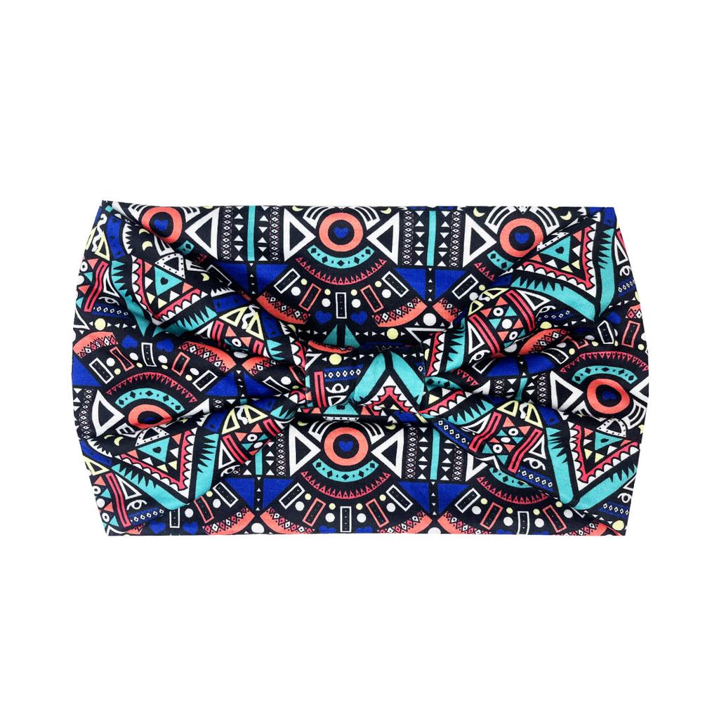 Knot Headband, Color Blocked Pattern Printed Sports Headband, Fashionable Polka Dot Wide Edge Elastic Headband