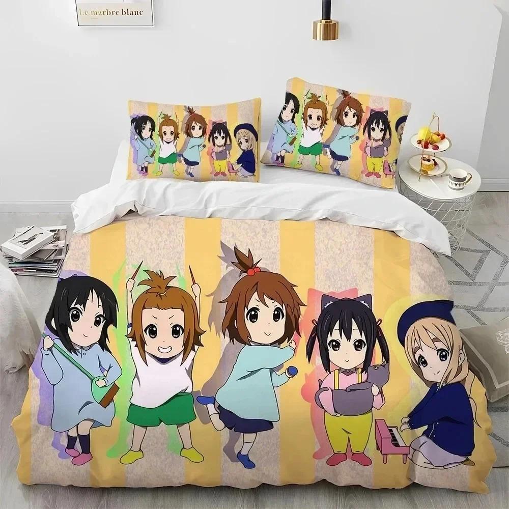 Luxury New 3D Print K-On Kawaii Girls Anime Bedding Set Boys Girls Twin Queen King Size Duvet Cover Bed Adult Home Textileextile
