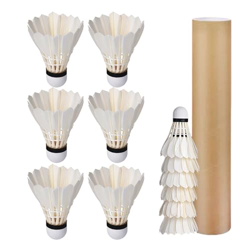 Duck Feather Badminton Shuttlecocks 12 Pack Durable Training Outdoor Sports Set White