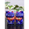 Waza no Kura Maneki Neko Figurine Kutani Ware Chibi Aomori-kun Opening Celebration Birthday Present Pair Gift