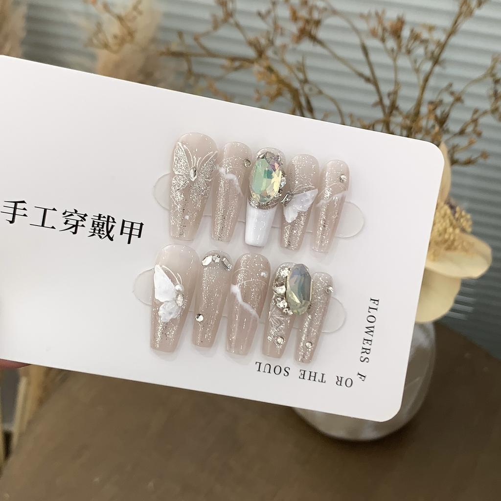 Pure Handmade Flash Crushing Diamond Butterfly Aurora K9 Diamond Cangxia Can Be Removed Wearable Armor