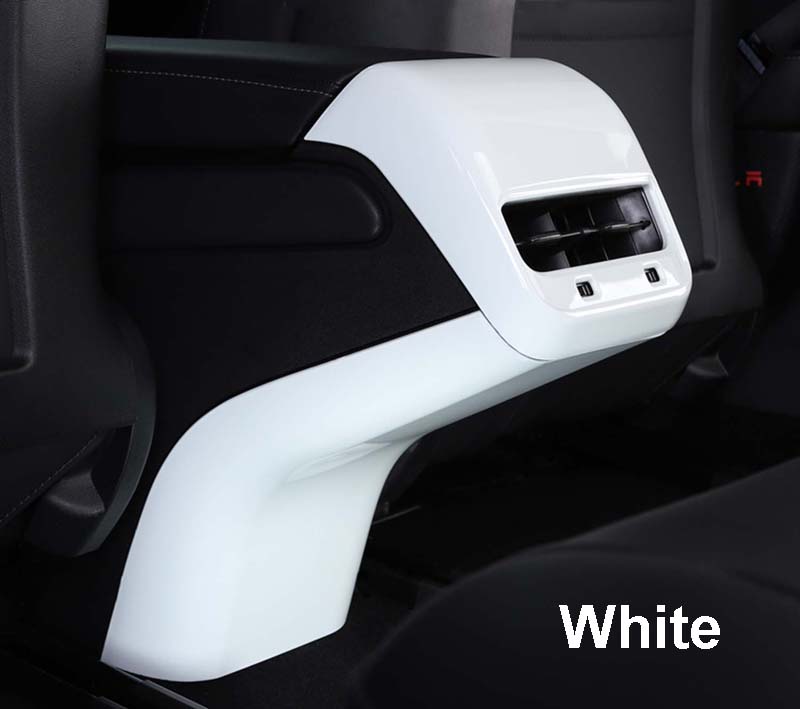 

для Tesla Model 3 Y 2023 защитная крышка заднего воздухозаборника модифицированные аксессуары для интерьера красно-белая часть с узором из углеродного волокна