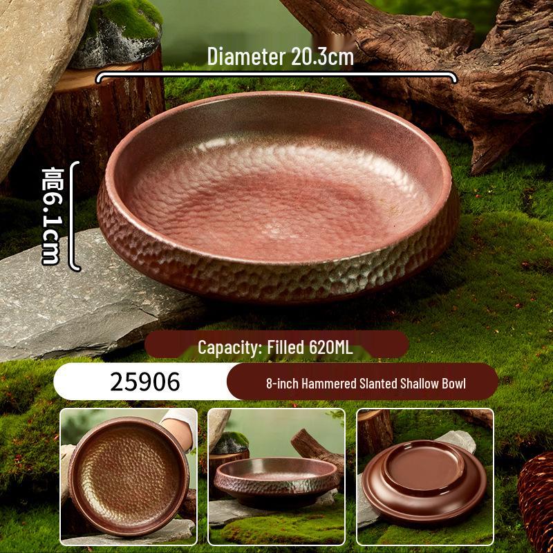 Melamine Plate for Gourmet Hot Pot, Barbecue & Shrimp: Mountain & Field Design