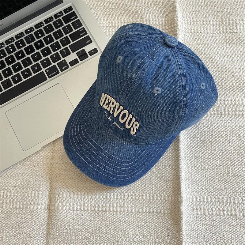 Hat Female wide brim deepened letter cowboy cap Casual versatile couple Student show face Small baseball cap