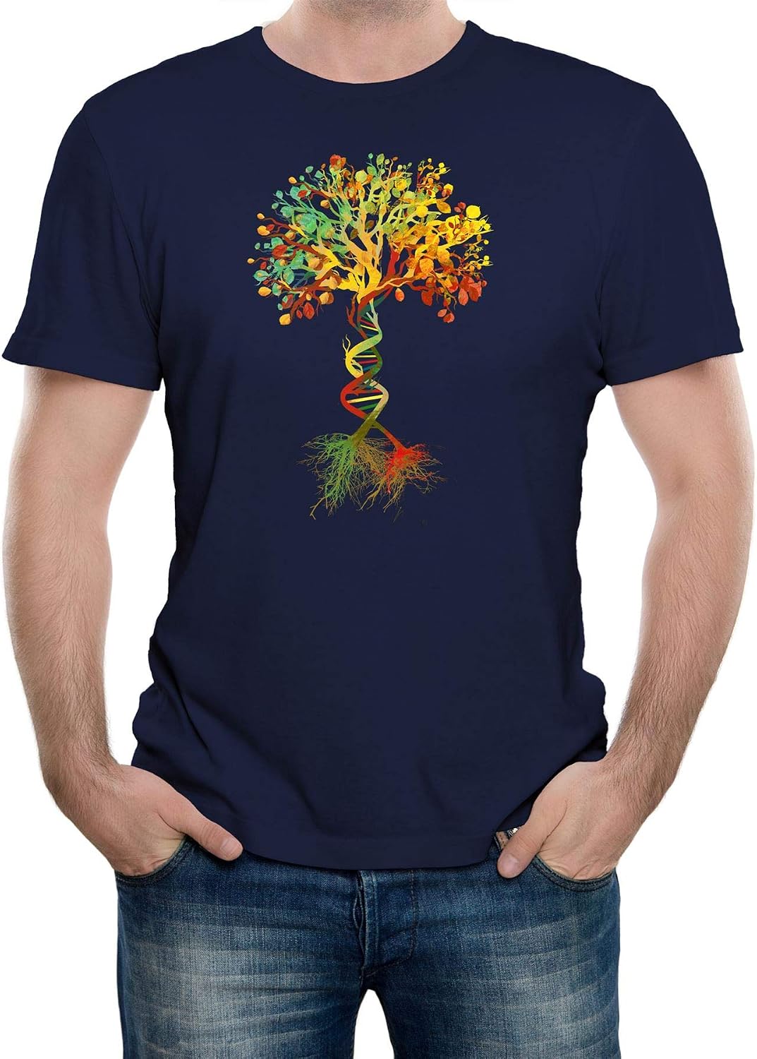 Tree of Life Mens Science Physics DNA Geek Graphic T Shirt Short Sleeve Regular Fit T-Shirt M
