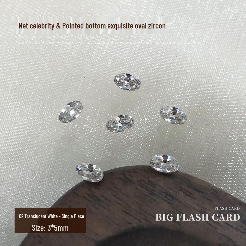 Elegant Zirconia Nail Art Gems: Sparkling White & Champagne Irregular Oval Diamonds