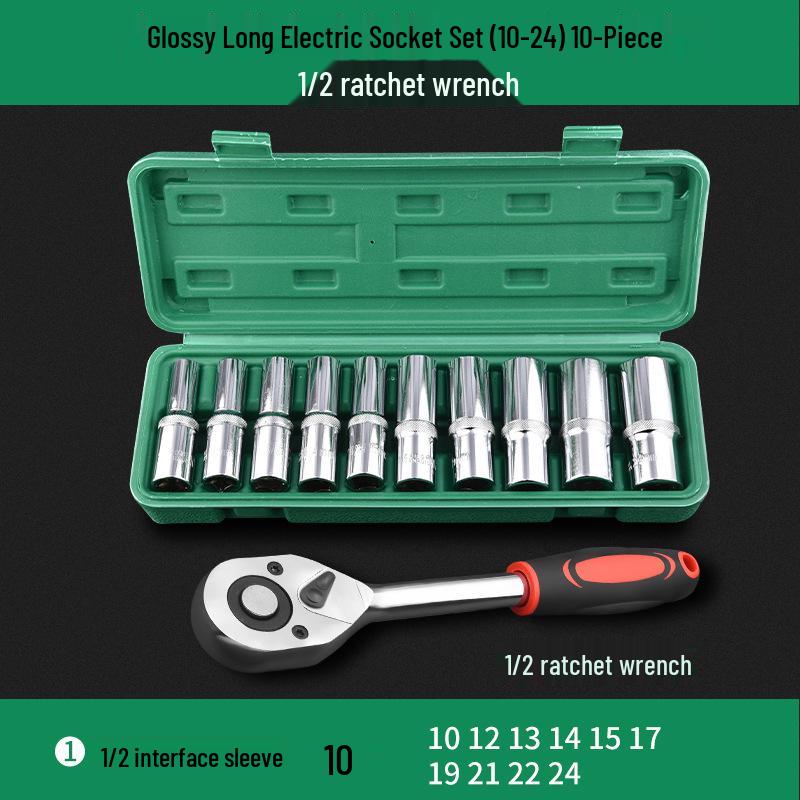 Comprehensive Electric Wrench Kit: Large, Medium, Small Socket Set with Air and Electric Wrench Tool Attachments