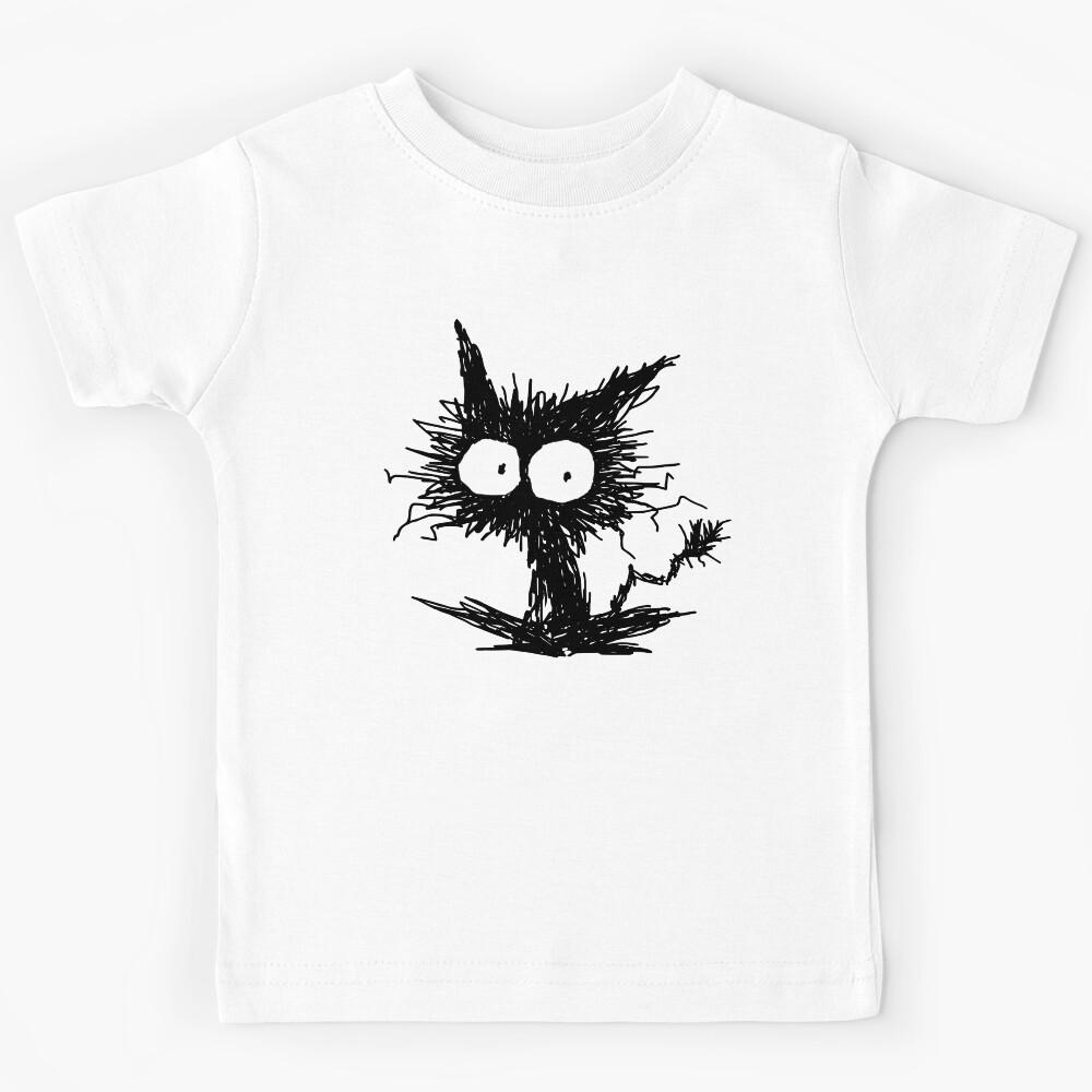 Black Unkempt Kitten GabiGabi Kids T-Shirt 130