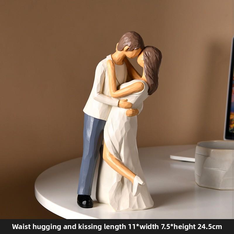 Couple Minimalist Luxury Decorative Figures for Home Living Room Decoration, Wine Cabinet Resin Figurines, Statues, Handicrafts