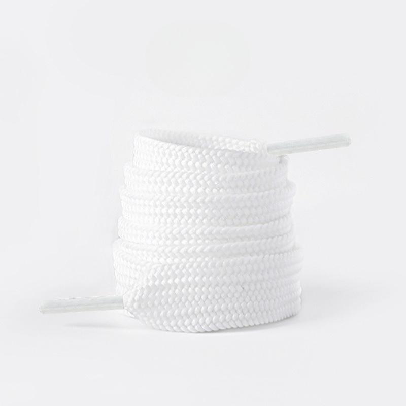 1 Pair Shoelaces Flat Thicken Weave Shoe Laces 2cm Wide 130cm Length Sneaker Canvas Shoelace Black White