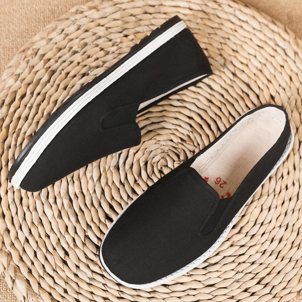 Cloth Shoes Breathable Casual Soft-soled Shoes Large Size Black Shoes Non-slip
