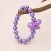 Colorful Acrylic Beaded Bracelet with Bowknot Charm for Girls