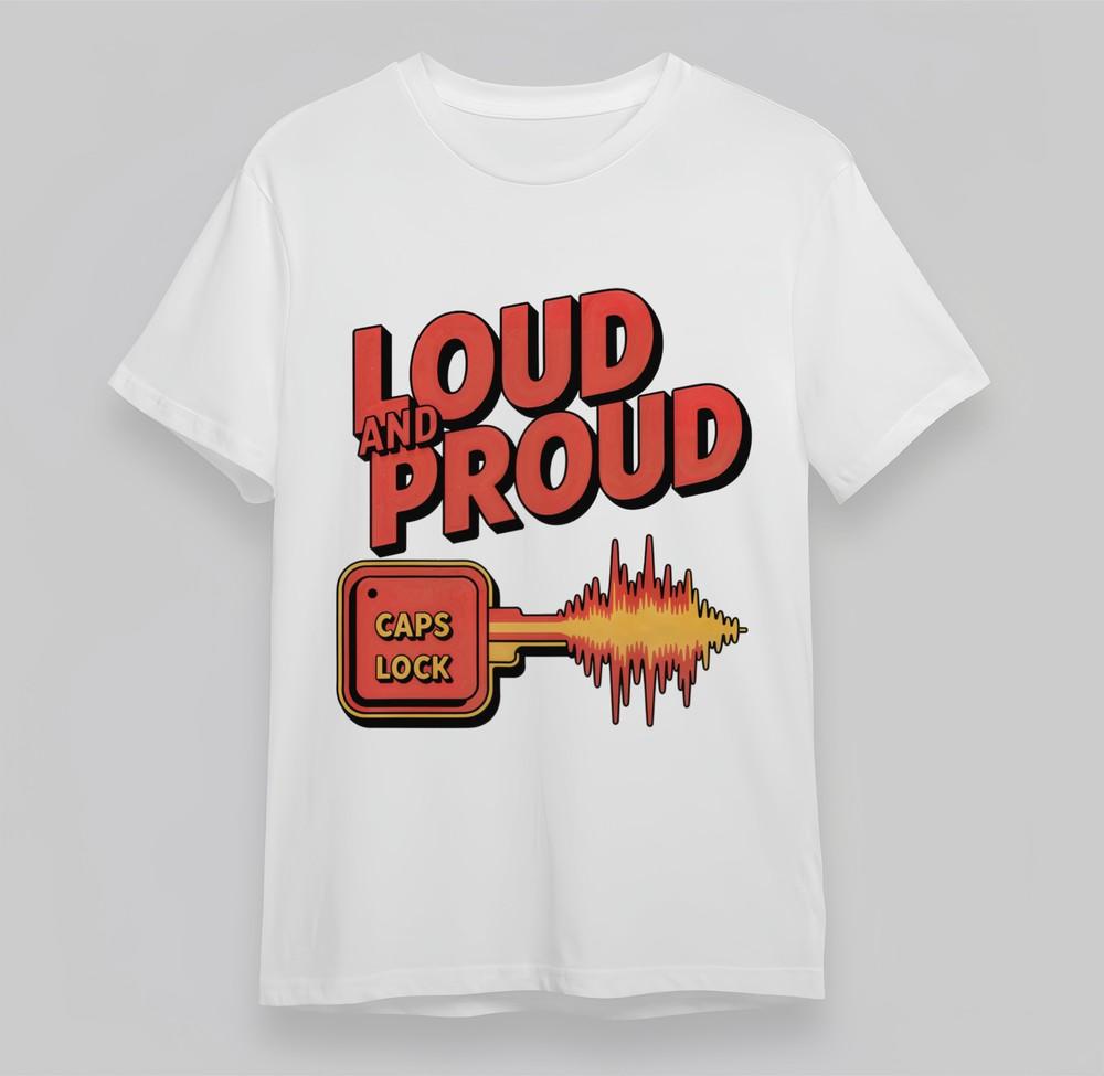 

Men s T-Shirt With Retro Soundwave Caps Lock Graphic Unisex Cotton Plus Size Tee 3XL