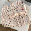 Sweet And Cute Strawberry Print Girl Can Wear Short Sleeves And Trousers Loungewear Can Wear Women Outside