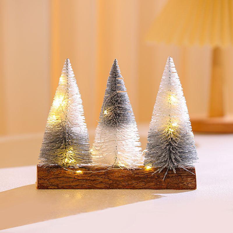 Creative Dual-Color Glitter Desktop Christmas Tree Ornament