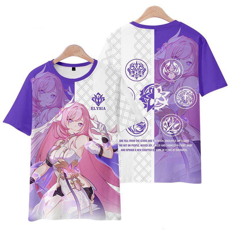 New Game Honkai Impact 3rd Kiana Kaslana T-Shirts 3D Print Kid Anime Tee Men Women Short Sleeve O-Neck T Shirt Harajuku Y2k Tops